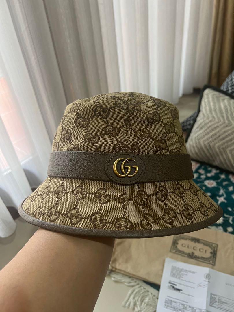 Gucci Bucket Hat fedora Canvas Brown 