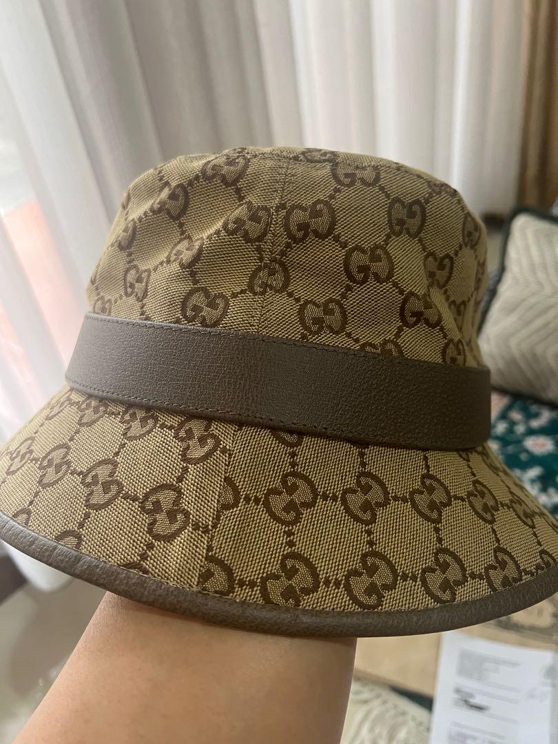 Gucci Bucket Hat fedora Canvas Brown 