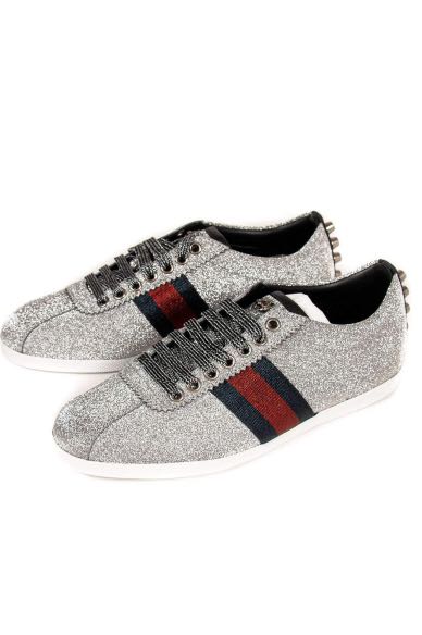 silver gucci trainers