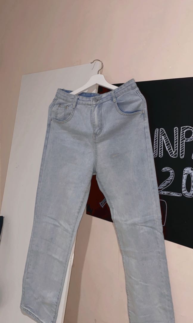 HIGHWAIST JEANS, Fesyen Wanita, Pakaian 