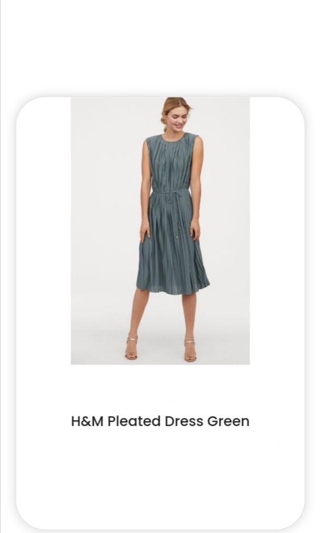 Pleated dress deals h and m