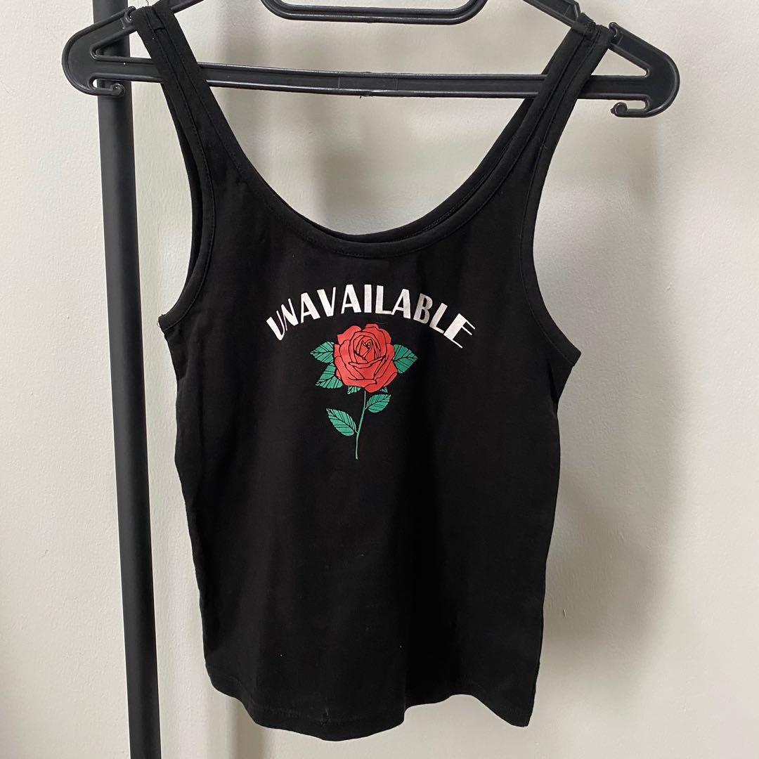 H\u0026m tanktop black rose available 