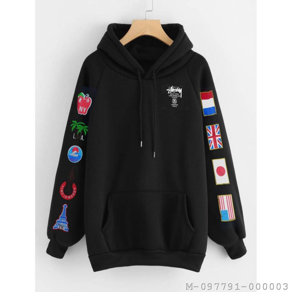 Stussy flag hoodie cheap