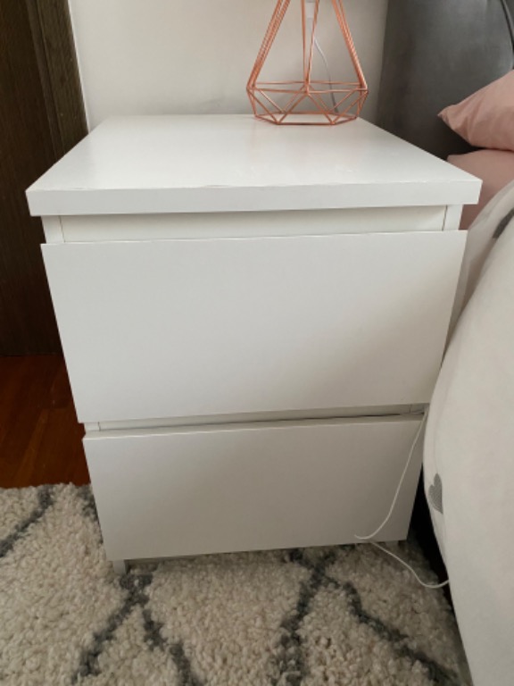 IKEA Malm bedside table, Furniture & Home Living, Furniture, Shelves