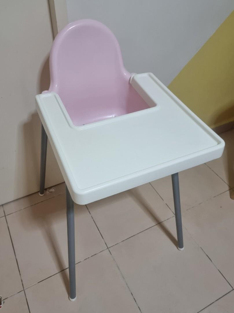 Ikea Pink High Chair with Tray Babies Kids Nursing Feeding
