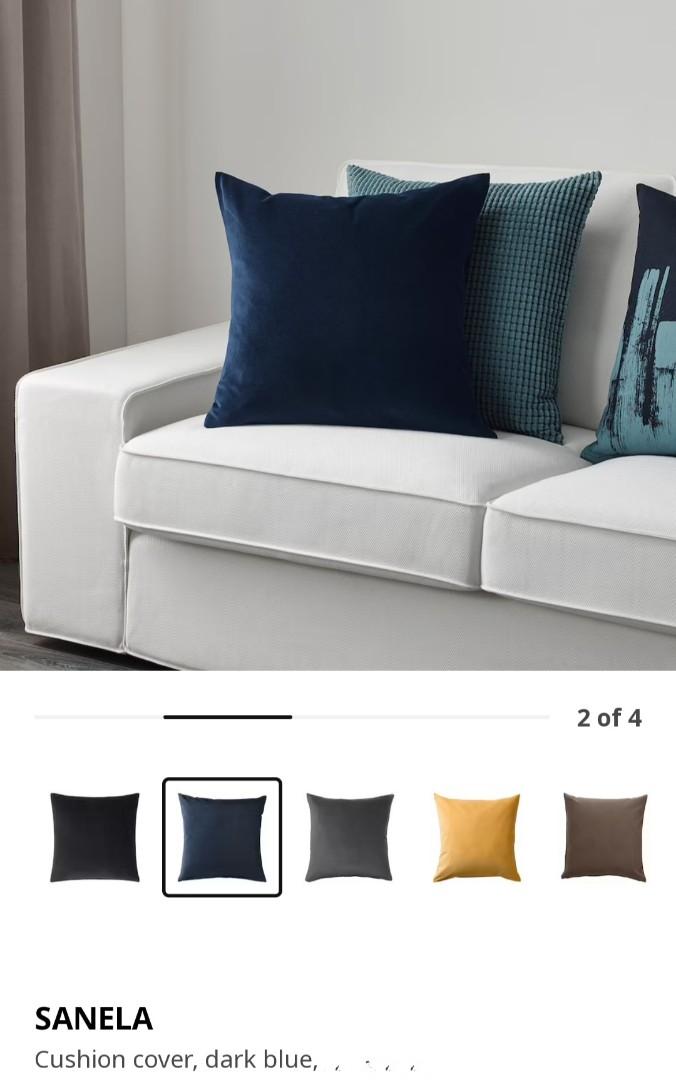SANELA Cushion cover, dark blue - IKEA