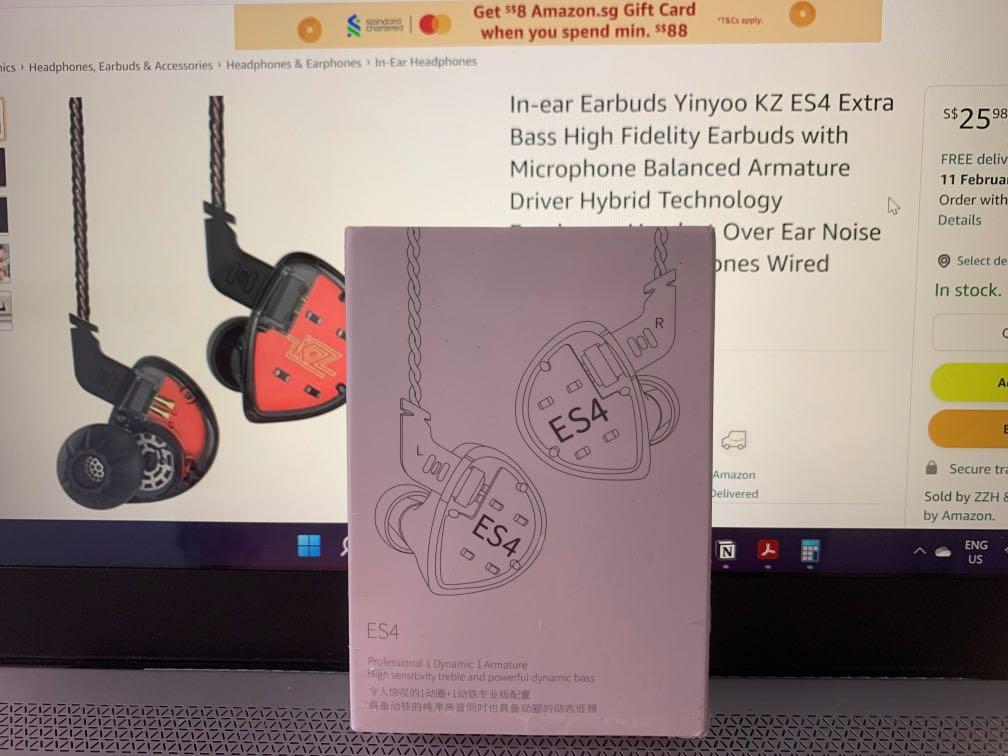 KZ ES4 IED Earphones, Audio, Earphones on Carousell