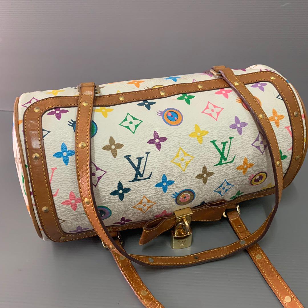 Louis Vuitton - Authenticated Papillon Handbag - Cloth White Floral for Women, Very Good Condition