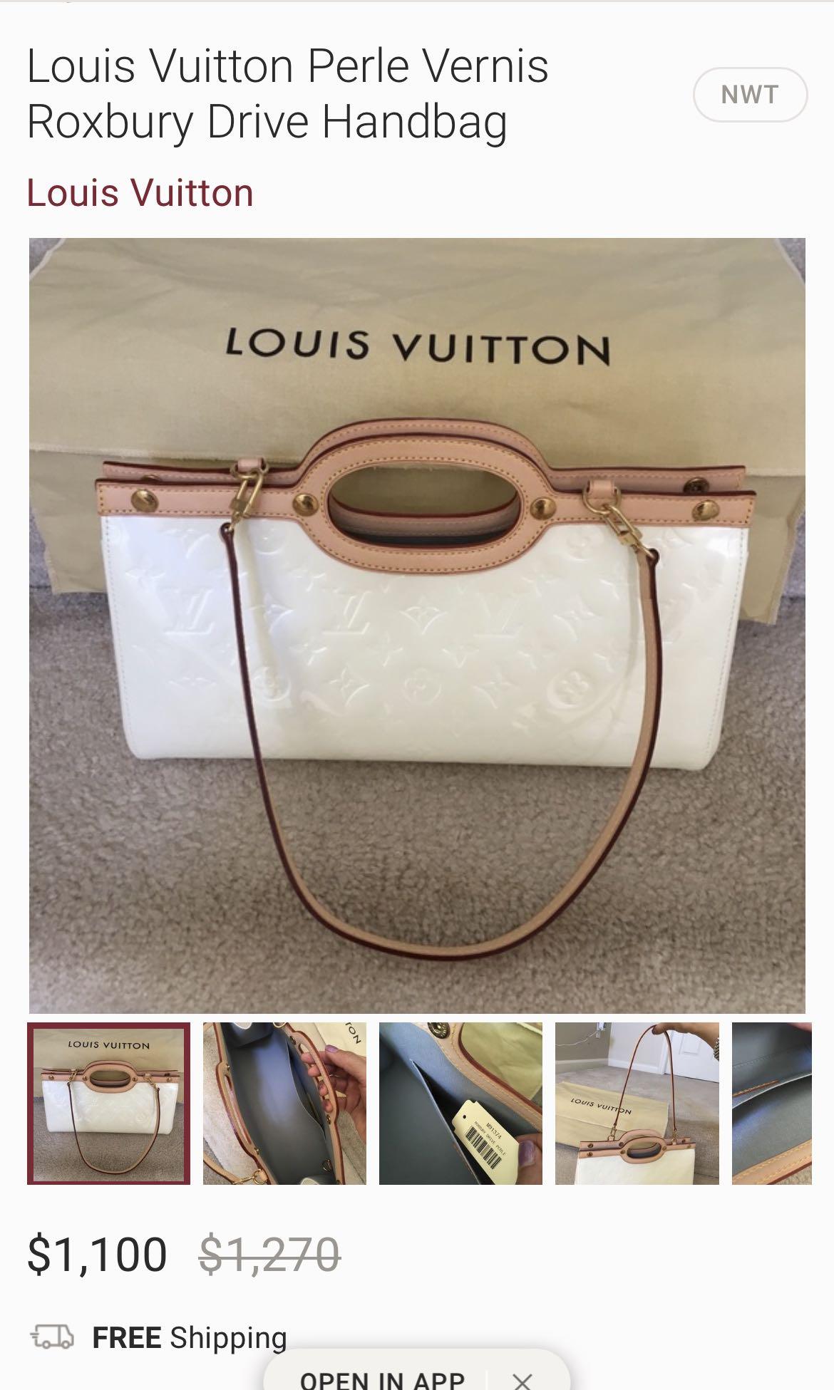 Sold at Auction: Louis Vuitton, Louis Vuitton Perle Monogram Vernis Roxbury  Drive