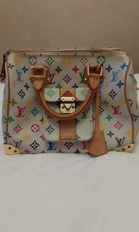 LV Speedy White monogram