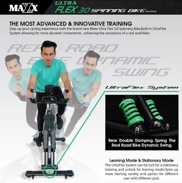 maxx ultra flex 3.0 spinning bike