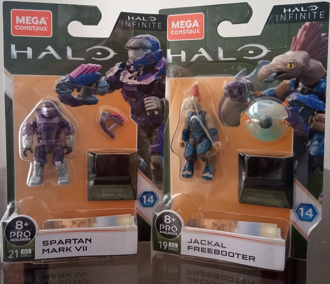 Mega construx halo micro action figures (Category: Figurines & Statues) located in Bogo. Submitted by llcjgaming2 (Listing ID 1142528595, Image 1). Description: spartan mark vii(sold) jackal freebooter 550 each free shipping cost via j&t express gcash.