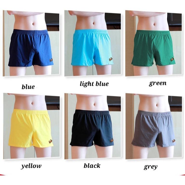 Men’s 100% Cotton Woven Beige Blue Spot Print Boxer Shorts Size Medium 30-34”