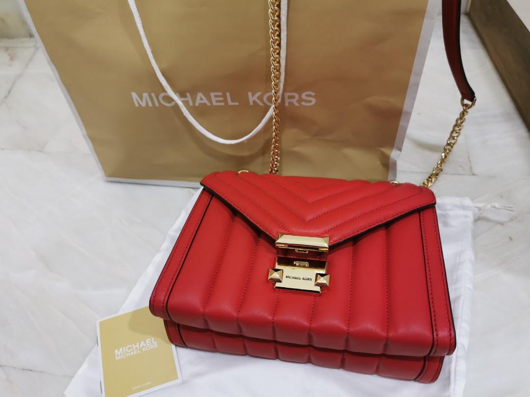 Michael Kors Red shoulder bag, Women's Fashion, Bags & Wallets, Cross-body  Bags on Carousell