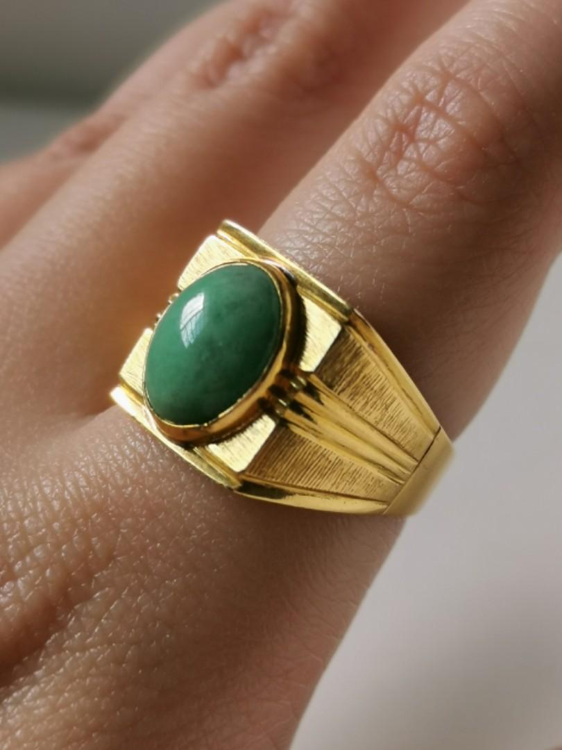 Gold ring new arrivals with jade