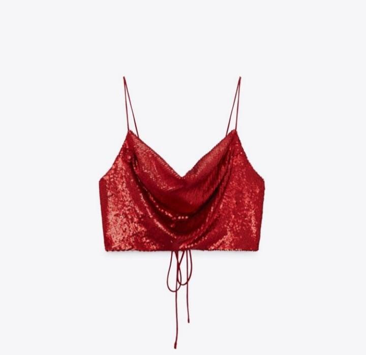 NWT ZARA RED SEQUIN SEXY TOP, Women's Fashion, Tops, Others Tops on  Carousell
