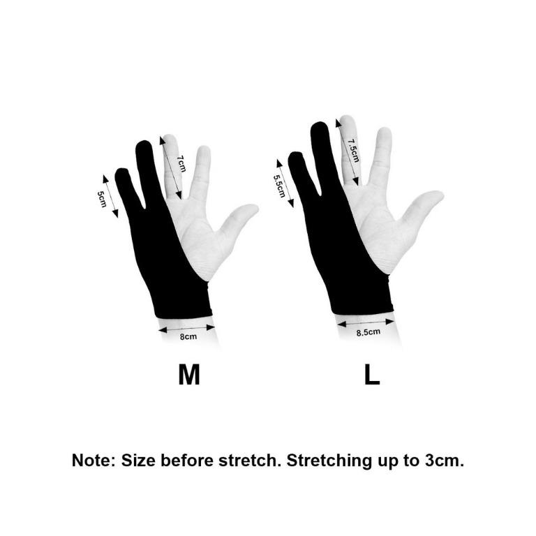 Palm Rejection Glove Digital Drawing Traditional Art Two Finger for