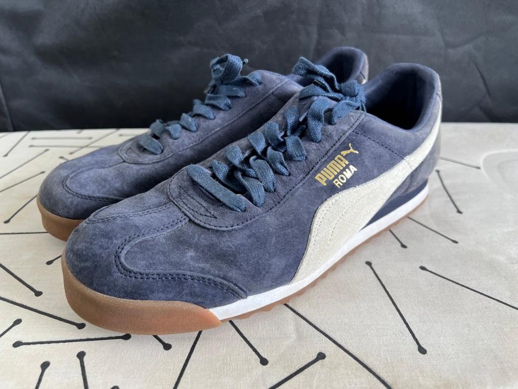 Puma roma blue suede hotsell