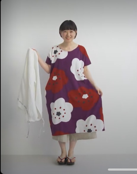 Sou sou 微笑高島縮棉長方形連身裙, 女裝, 連身裙& 套裝, 連身裙 