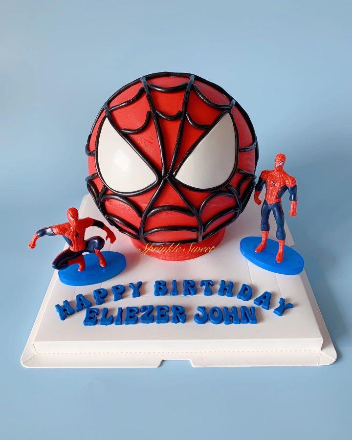 Spider-Man piñata knock knock cake/ bombshell cake/ knock knock cake/  customised cake, Food & Drinks, Homemade Bakes on Carousell
