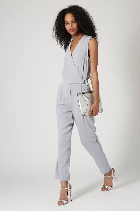 Topshop Grey Jumpsuit, Fesyen Wanita 