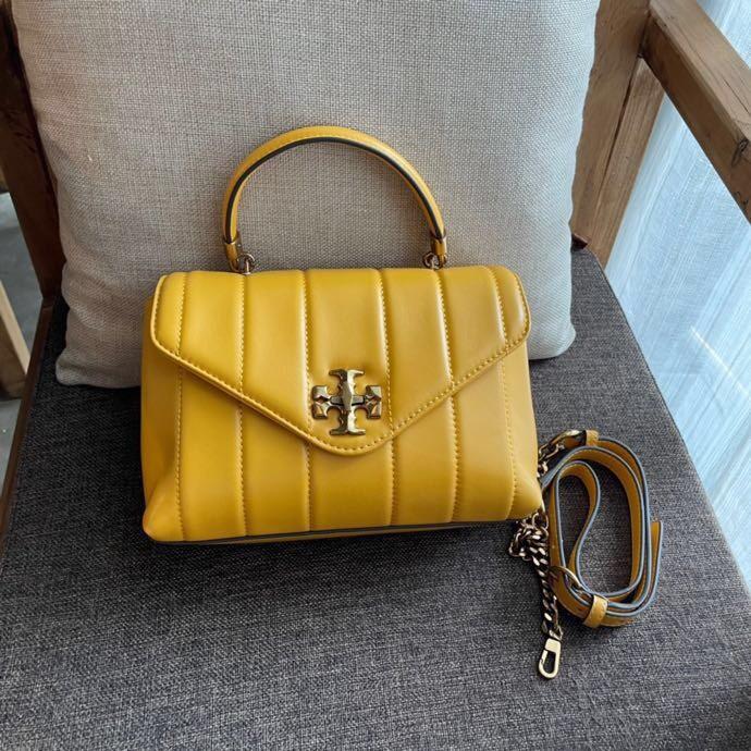 Tory Burch Kira Leather Top Handle Satchel Crossbody bag large ginger yellow,  Women's Fashion, Bags & Wallets, Tote Bags on Carousell