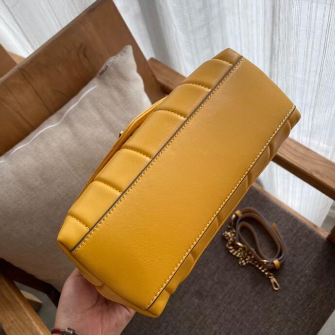 Tory Burch Kira Leather Top Handle Satchel Crossbody bag large ginger