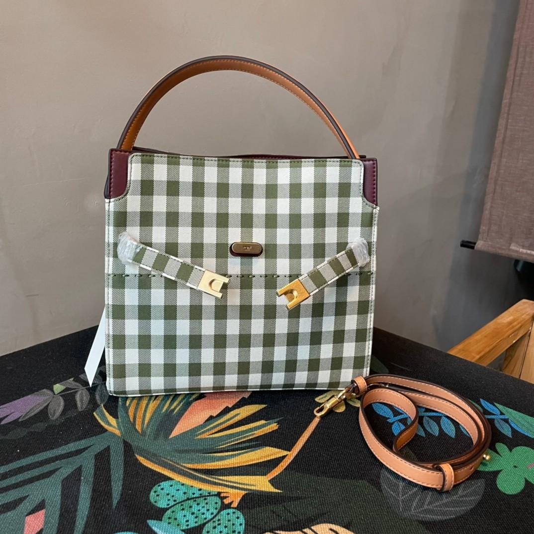 Tory Burch Lee Radziwill Double Bag petite green checkered, Women's  Fashion, Bags & Wallets, Purses & Pouches on Carousell