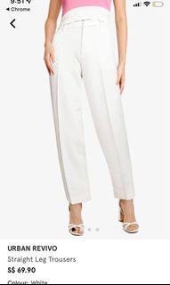 [Free mail] Urban Revivo trousers in white UK8 or size S, 