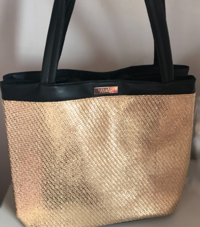 Versace parfums gold tote bag clearance