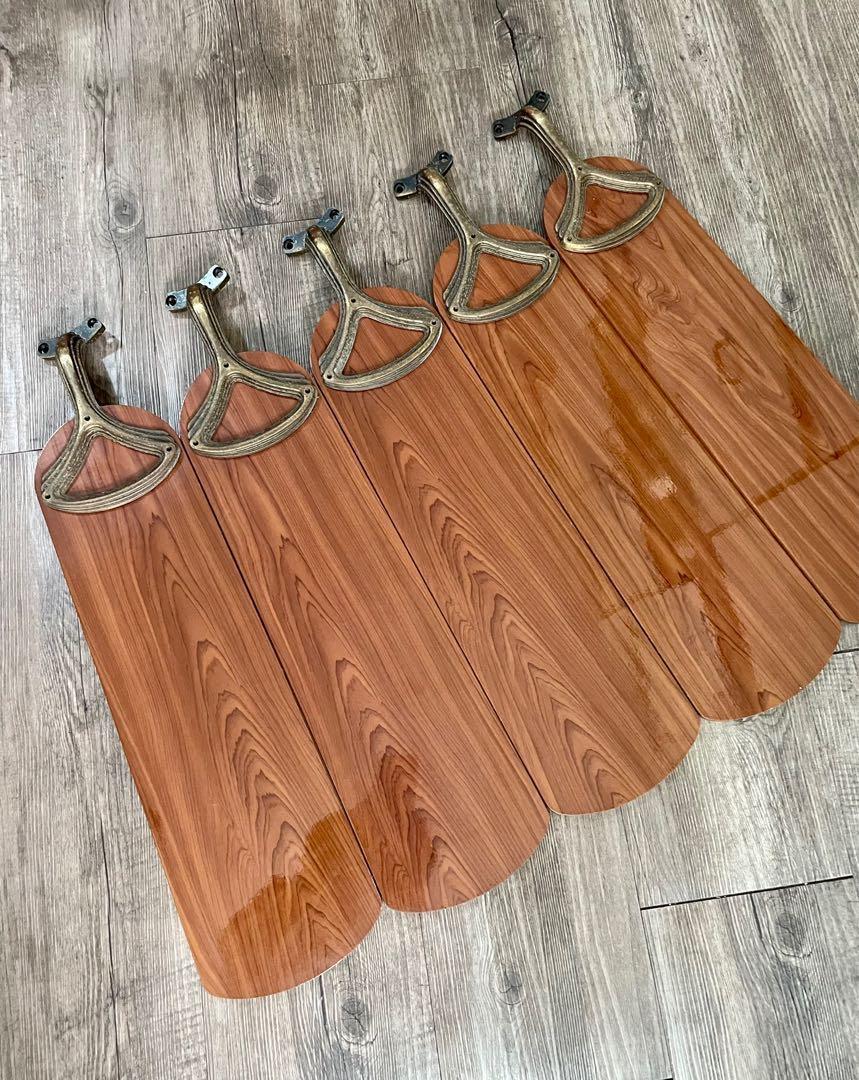 Vintage Ceiling Fan Blades 20 Walnut Wood Grain Set Of 5 Furniture vintage-ceiling-fan-blades-20-walnut-wood-grain-set-of-5-furniture