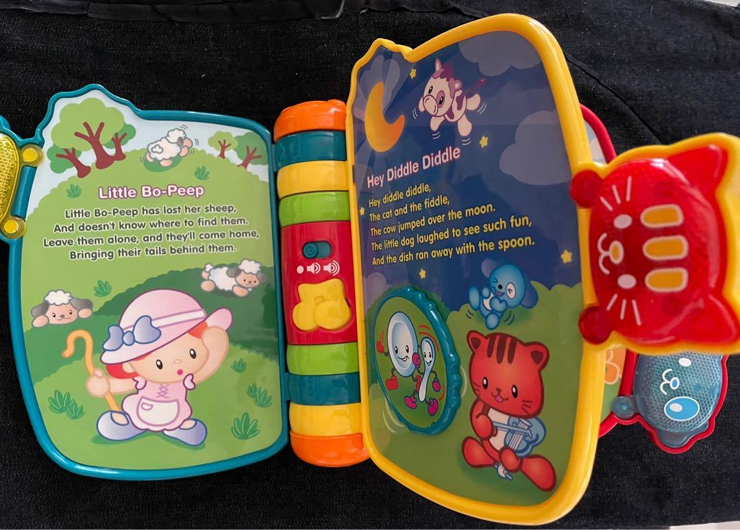 VTech Rhyme & Discover Book (Category: Other Audio Equipment) located in Manila. Submitted by cute_trinkets (Listing ID 1142582738, Image 2). Description: Vtech Rhyme and Discover book for toddlers. Battery operated. Has 6 different rhymes that your kids can listen to. .