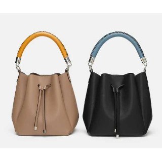 Zara bucket bag with topstitched handle hot sale