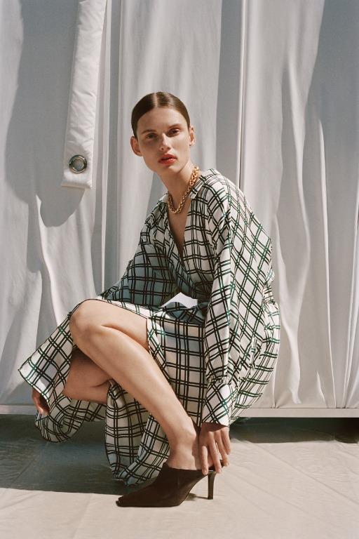 Zara Green Check Print Dress