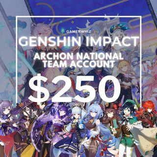Archon National Team Account Genshin Impact Main Account AR56