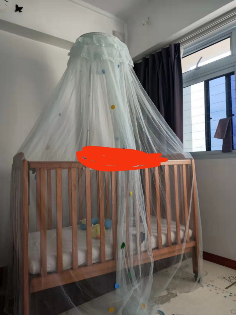 Baby cot, mosquito net, Babies & Kids, Baby Nursery & Kids Furniture, Cots & Cribs on Carousell