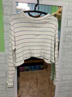 Baju crop stripe