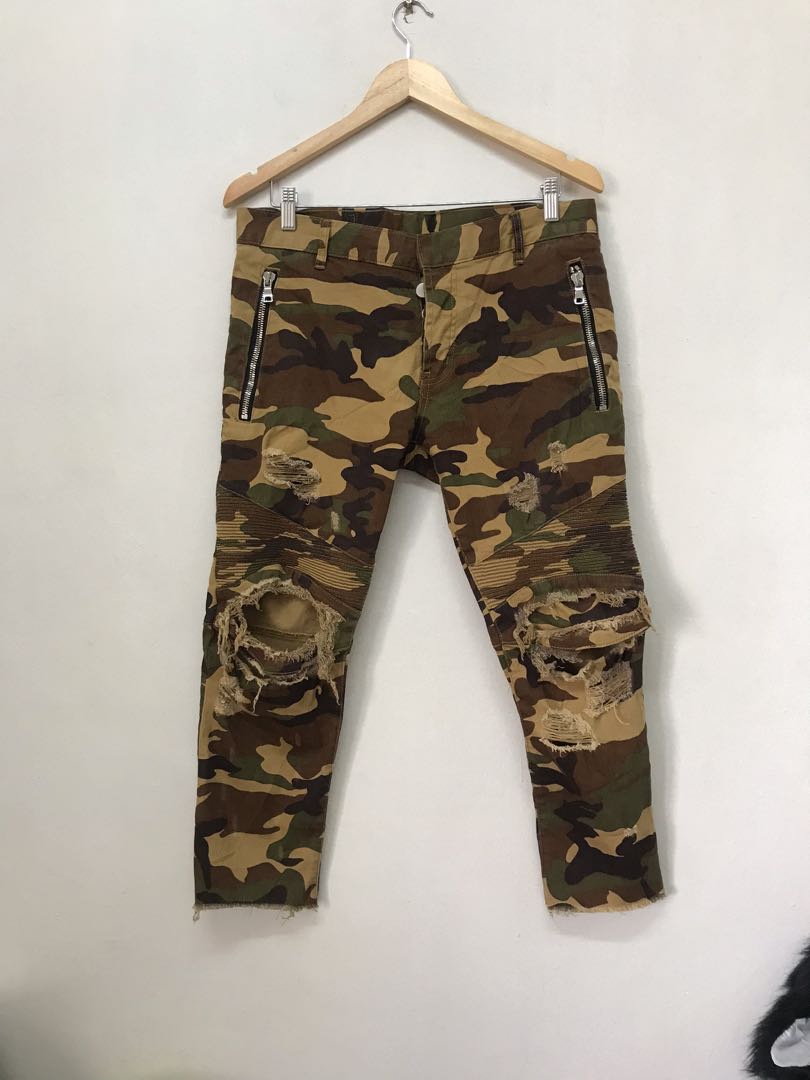 Camo best sale balmain jeans