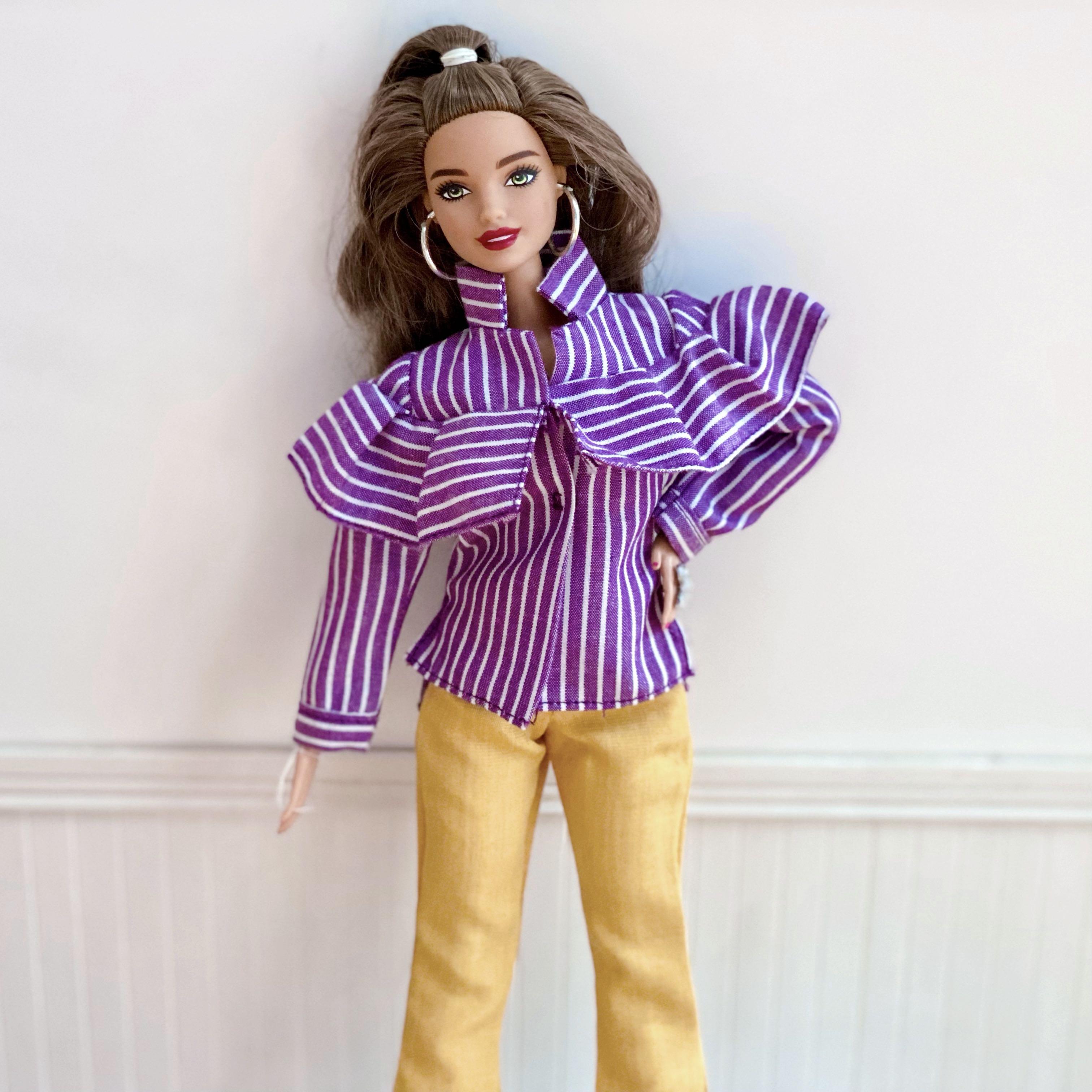 Barbie Doll Clothes - Striped shirt set 
