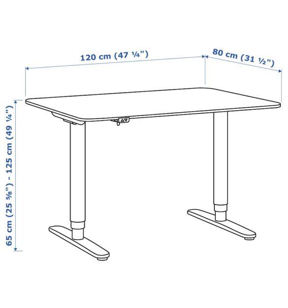 BEKANT Adjustable Desk sit/stand, oak/black120x80 cm, Furniture & Home Living, Furniture, Tables