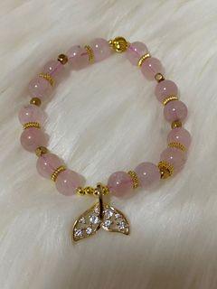 Brand new Rose quartz elastic bracelet with mermaid tail at only $15!