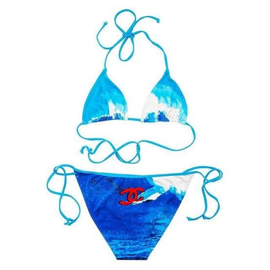 Blue chanel bathing suit Clearance