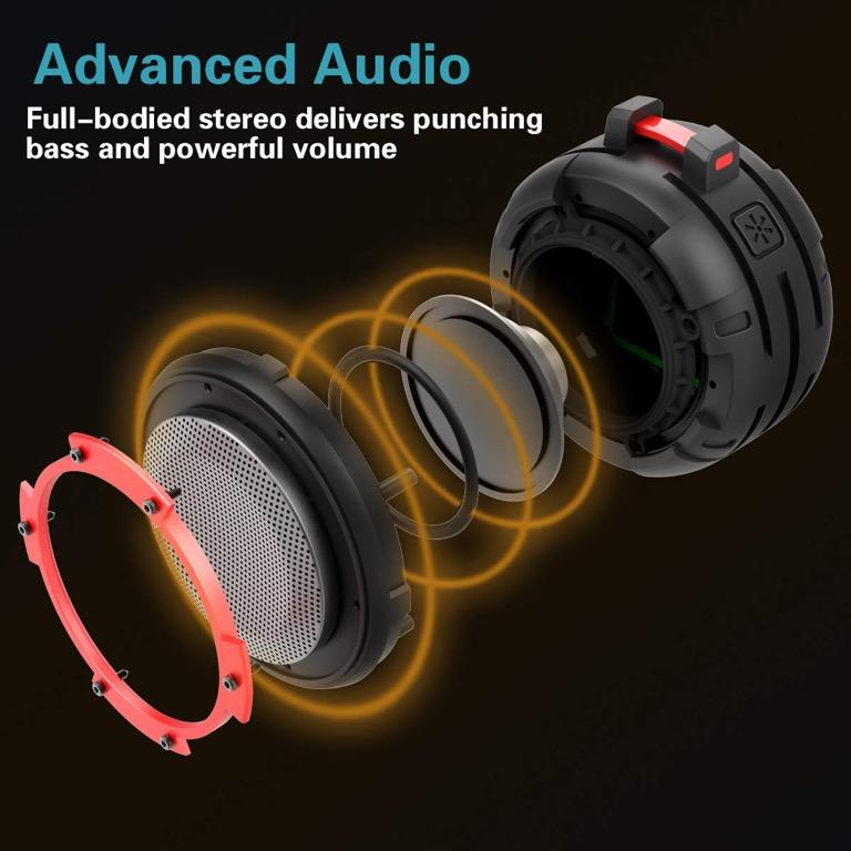 CREATMOR Cruiser M Portable Bluetooth Speaker IPX8 Waterproof Bluetooth Wireless Speaker Built in Mic Super Bass and HD Sound for Bathroom Bike