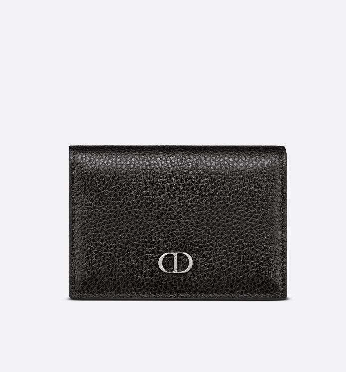 Dior Card Holder 6 Grained Calf Cd Icon in Black for Men