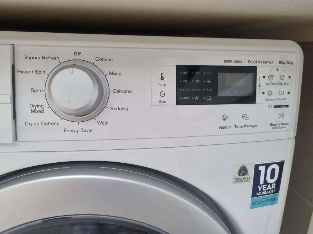 Electrolux Washer Dryer EWW12853, TV & Home Appliances, Washing