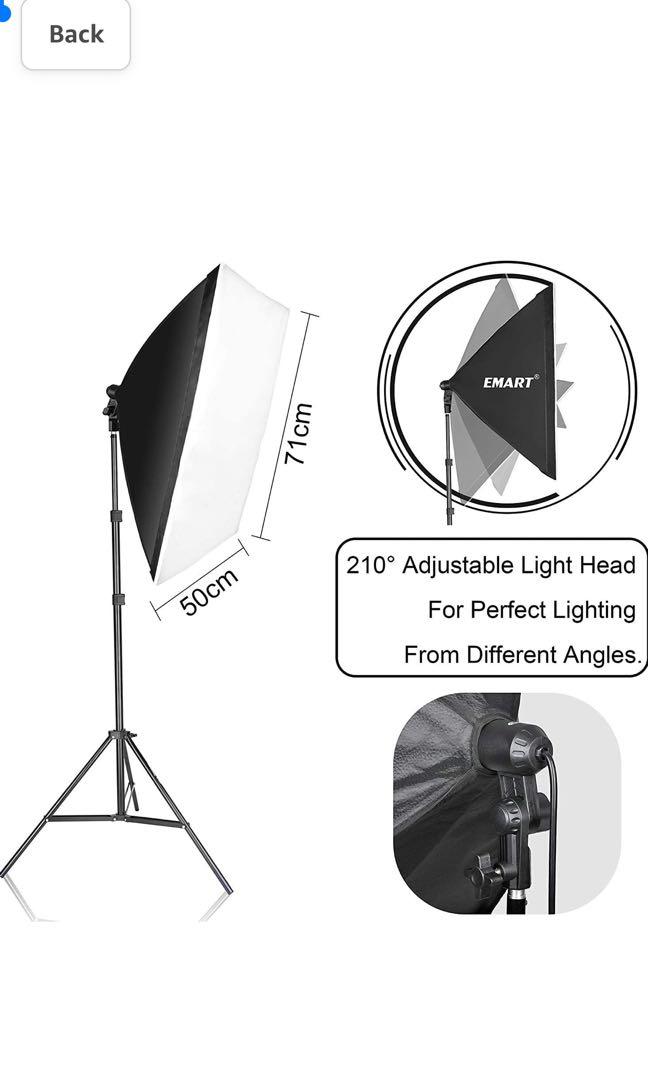 EMART Softbox Lighting Kit with Sandbags, 20"x28"/50x70cm 1050W