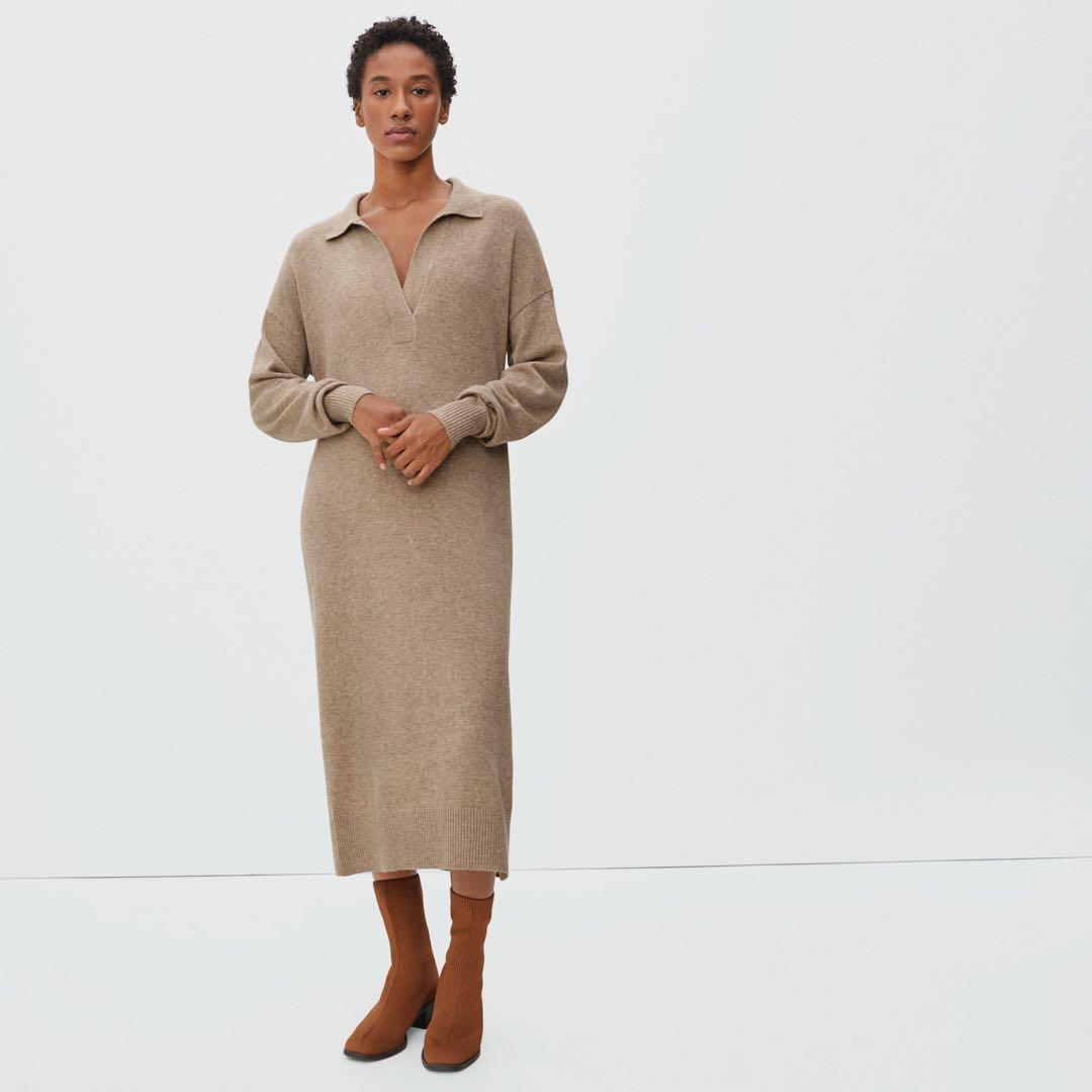 Everlane Cashmere Polo Dress in Toasted Sesame size XXS, Women's Fashion,  Dresses & Sets, Dresses on Carousell