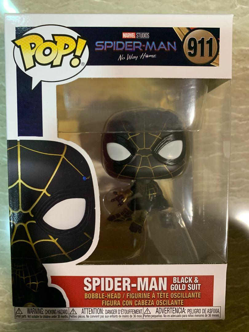 FUNKO POP 911 SPIDER-MAN BLACK AND GOLD SUIT (No Way Home), Hobbies ...