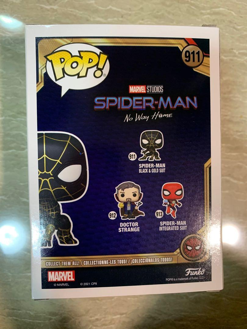 FUNKO POP 911 SPIDER-MAN BLACK AND GOLD SUIT (No Way Home), Hobbies ...