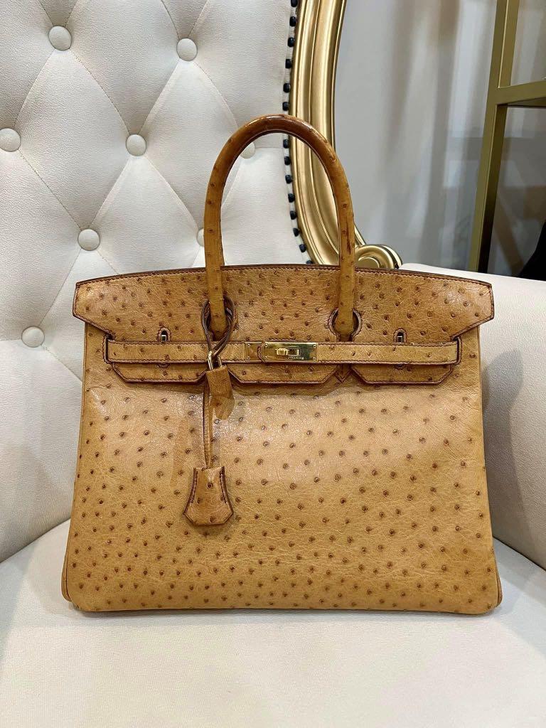 Sold at Auction: Hermes 30cm Birkin in Brown Ostrich Leather GHW